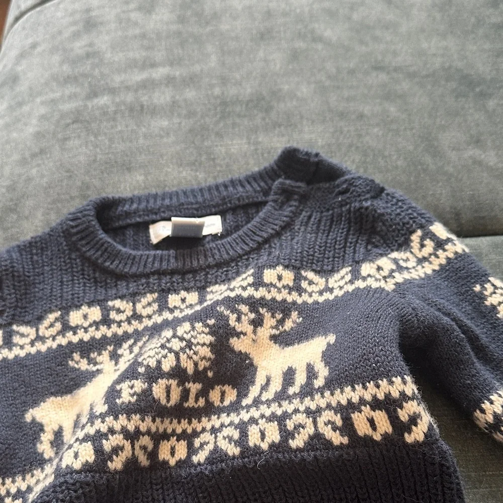 Ralph Lauren Navy and Cream Kids Sweater - Picture 6 of 6